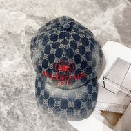 Balenciaga Allover Logo BB Mode Baseball Cap In Blue