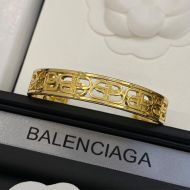 Balenciaga BB Icon Cuff Bracelet In Gold