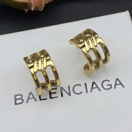 Balenciaga BB Icon Hoop Earrings In Gold