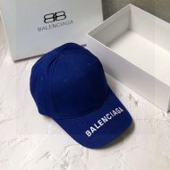 Balenciaga Embroidered Cap Cotton In Blue/White