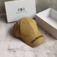 Balenciaga Embroidered Cap Cotton In Brown