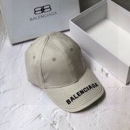 Balenciaga Embroidered Cap Cotton In White