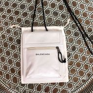 Balenciaga Explorer Pouch with Strap In Waxyskin White