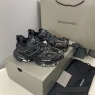 Balenciaga Glow In The Dark Track Sneakers Unisex Leather and Mesh Black