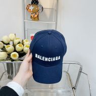 Balenciaga Logo Classic Baseball Cap In Navy Blue