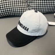 Balenciaga Logo Embroidered Cap In Canvas White/Black