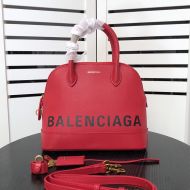 Balenciaga Small Ville HandBag In Calfskin Red