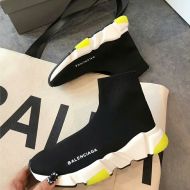 Balenciaga Speed Sneakers Unisex Knit Black/Lemon