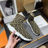 Balenciaga Speed Sneakers Unisex FF Knit Beige