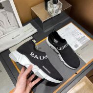 Balenciaga Speed Sneakers Unisex Logo Low Knit Black/Grey