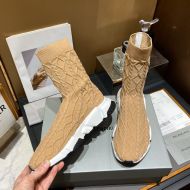 Balenciaga Speed Sneakers Unisex Mesh Knit Brown