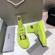 Balenciaga Speed Sneakers Unisex Soccer 13 Knit Lemon