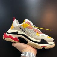 Balenciaga Triple S Sneakers Unisex Leather and Mesh Grey/Pink