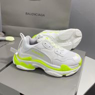 Balenciaga Triple S Sneakers Unisex Leather and Mesh White/Lemon