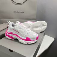 Balenciaga Triple S Sneakers Women Leather and Mesh White/Rose