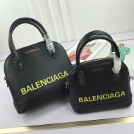 Balenciaga Ville Handbag In Grained Leather Black/Yellow