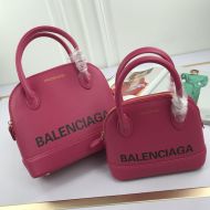 Balenciaga Ville Handbag In Grained Leather Rose