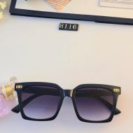 Balenciaga 8116 Square Acetate Sunglasses With BB Logo In Black/Purple