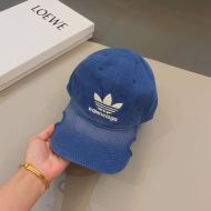 Balenciaga x Adidas Cap Logo Embroidered Cotton In Blue