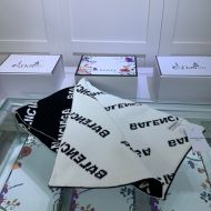 Balenciaga Allover Logo Scarf In Black