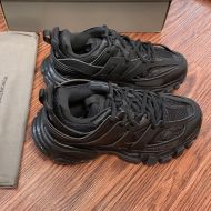 Balenciaga Glow In The Dark Track Sneakers Unisex Leather and Mesh Black/Black