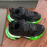 Balenciaga Glow In The Dark Track Sneakers Unisex Leather and Mesh Black/Green