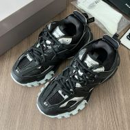 Balenciaga Glow In The Dark Track Sneakers Unisex Leather and Mesh Black/Silver