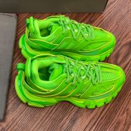 Balenciaga Glow In The Dark Track Sneakers Unisex Leather and Mesh Light Green