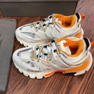 Balenciaga Glow In The Dark Track Sneakers Unisex Leather and Mesh White/Orange