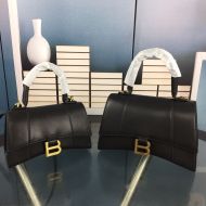 Balenciaga Hourglass Handbag In Leather Black