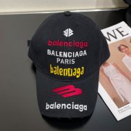 Balenciaga Multi Logo Embroidered Cap In Black