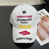 Balenciaga Multi Logo Embroidered Cap In White