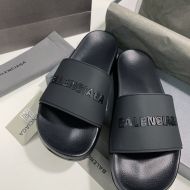 Balenciaga Pool Slides Unisex Rubber Black