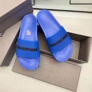 Balenciaga Pool Slides Unisex Rubber Blue