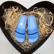 Balenciaga Pool Slides Unisex Rubber Sky Blue