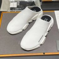 Balenciaga Speed Mules Unisex Recycled Knit White