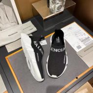 Balenciaga Speed Sneakers Unisex Logo Low Knit Black/White