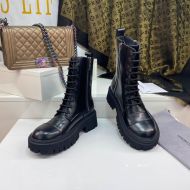 Balenciaga Tractor Lace-up Boots Women Calfskin Black