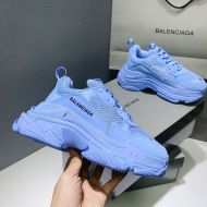 Balenciaga Triple S Sneakers Unisex Leather and Mesh Light Blue