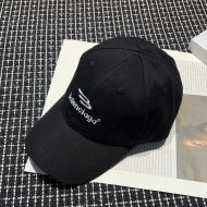 Balenciaga 3B Logo Baseball Cap Cotton In Black