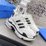 Balenciaga X Adidas Triple S Sneakers Unisex Leather and Mesh White/Black