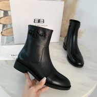 Balenciaga BB Ankle Boots Women Calfskin Black