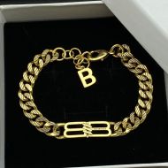 Balenciaga BB Icon Bracelets With B Pendant In Gold