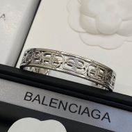 Balenciaga BB Icon Cuff Bracelet In Silver