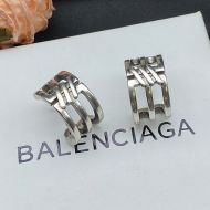 Balenciaga BB Icon Hoop Earrings In Silver