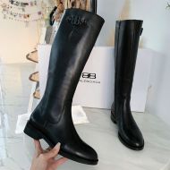 Balenciaga BB Knee Ankle Boots Women Calfskin Black