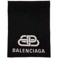 Balenciaga BB Logo Knitted Scarf In Black