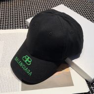 Balenciaga BB Visor Cap Embroidered Logo Cotton In Black/Green