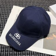 Balenciaga BB Visor Cap Embroidered Logo Cotton In Navy Blue