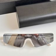 Balenciaga BB003S Ski Rectangle Sunglasses In White